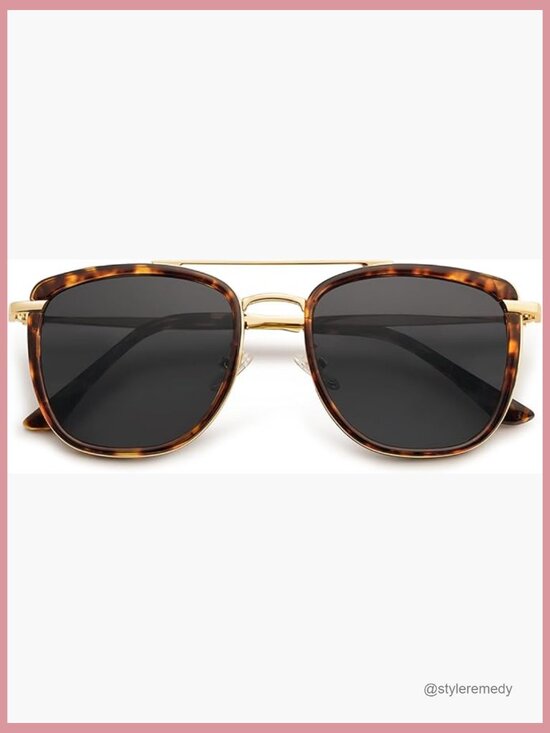 Retro Aviator Square Polarized Sunglasses UV400 Protection main image 6